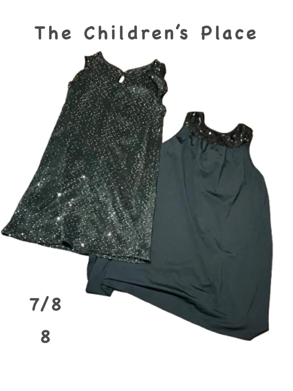 The Children’s Place Girl’s Black Sequin Dress Bundle Size 7/8 & Size 8 Preloved